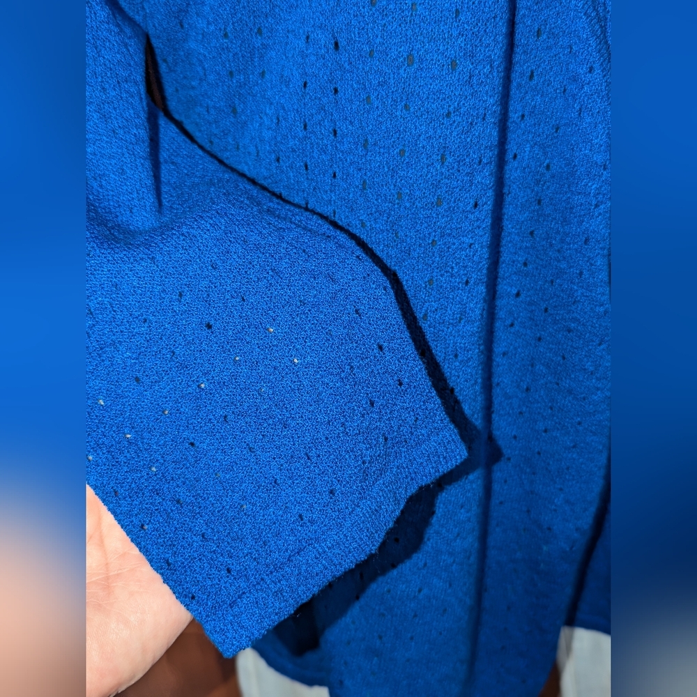 Cable & Gauge Blue Open Front Cardigan - Picture 3 of 8